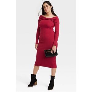 Size XS Women's Long Sleeve Bodycon Dress - Universal Thread -Ruby Red Color